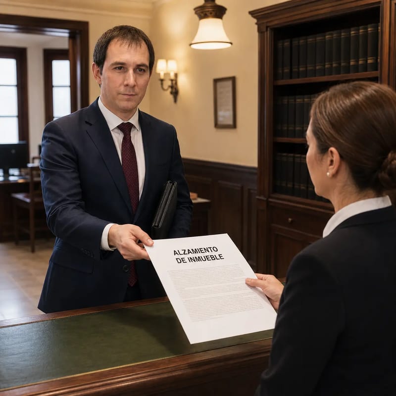 Receptor judicial presentando un alzamiento de embargo de inmueble en el Conservador de Bienes Raíces de Concepción