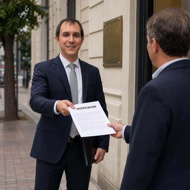 Receptor judicial notificando por cédula conforme al artículo 52 CPC para reactivar un proceso judicial, Concepción
