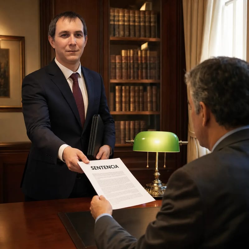 Receptor judicial notificando por cédula una sentencia definitiva al abogado patrocinante, Concepción