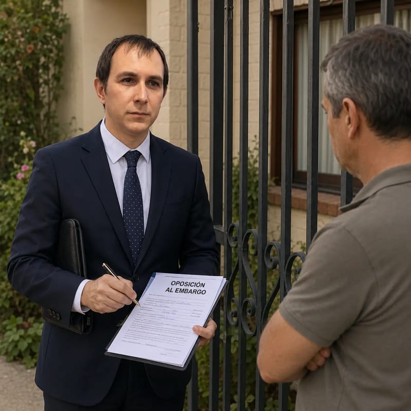 Receptor judicial certificando la oposición del ejecutado al embargo en su domicilio, Concepción